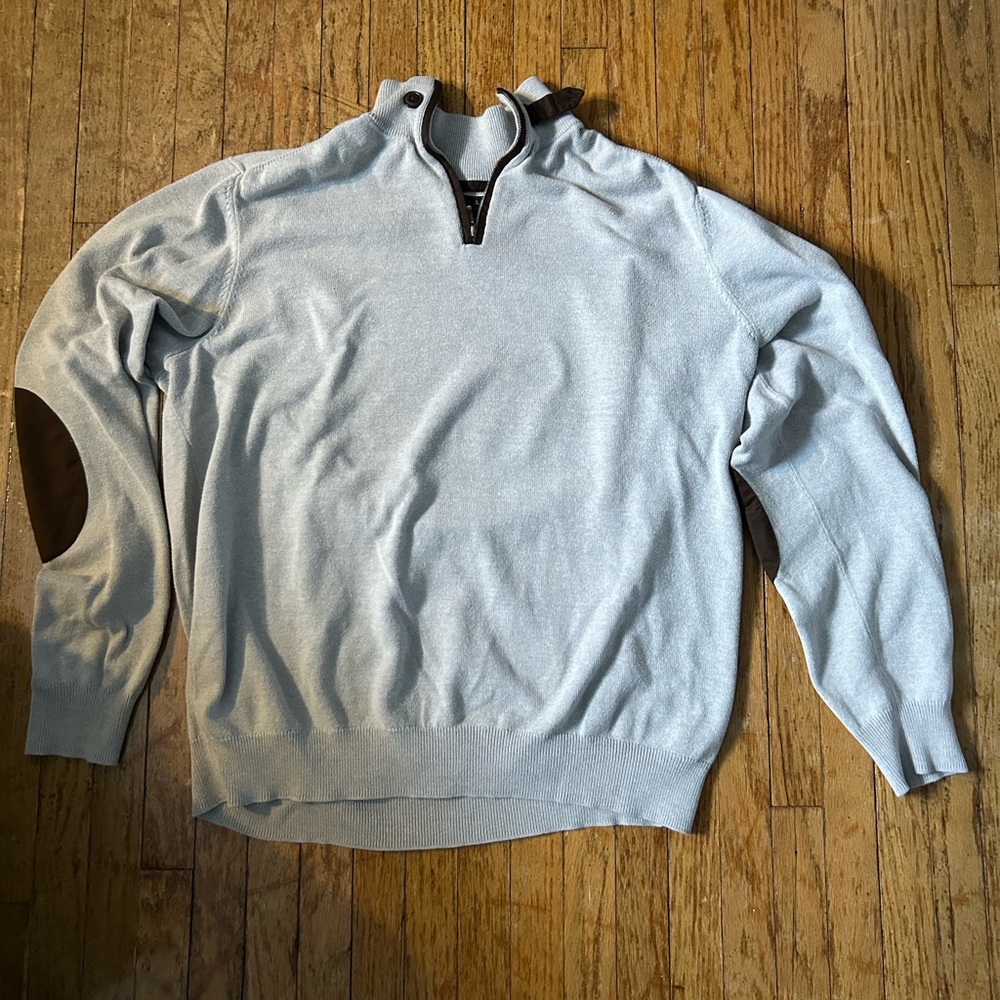 Men's Light Blue Quarter-Zip Sweater